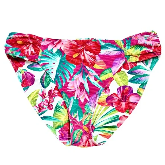 Tommy Bahama Island Cays Fiesta Reversible Shirred Hipster Bikini Bottoms - Picture 7 of 16